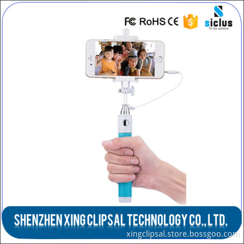 2016 wholesale shenzhen wired cable automated mini selfie stick monopod